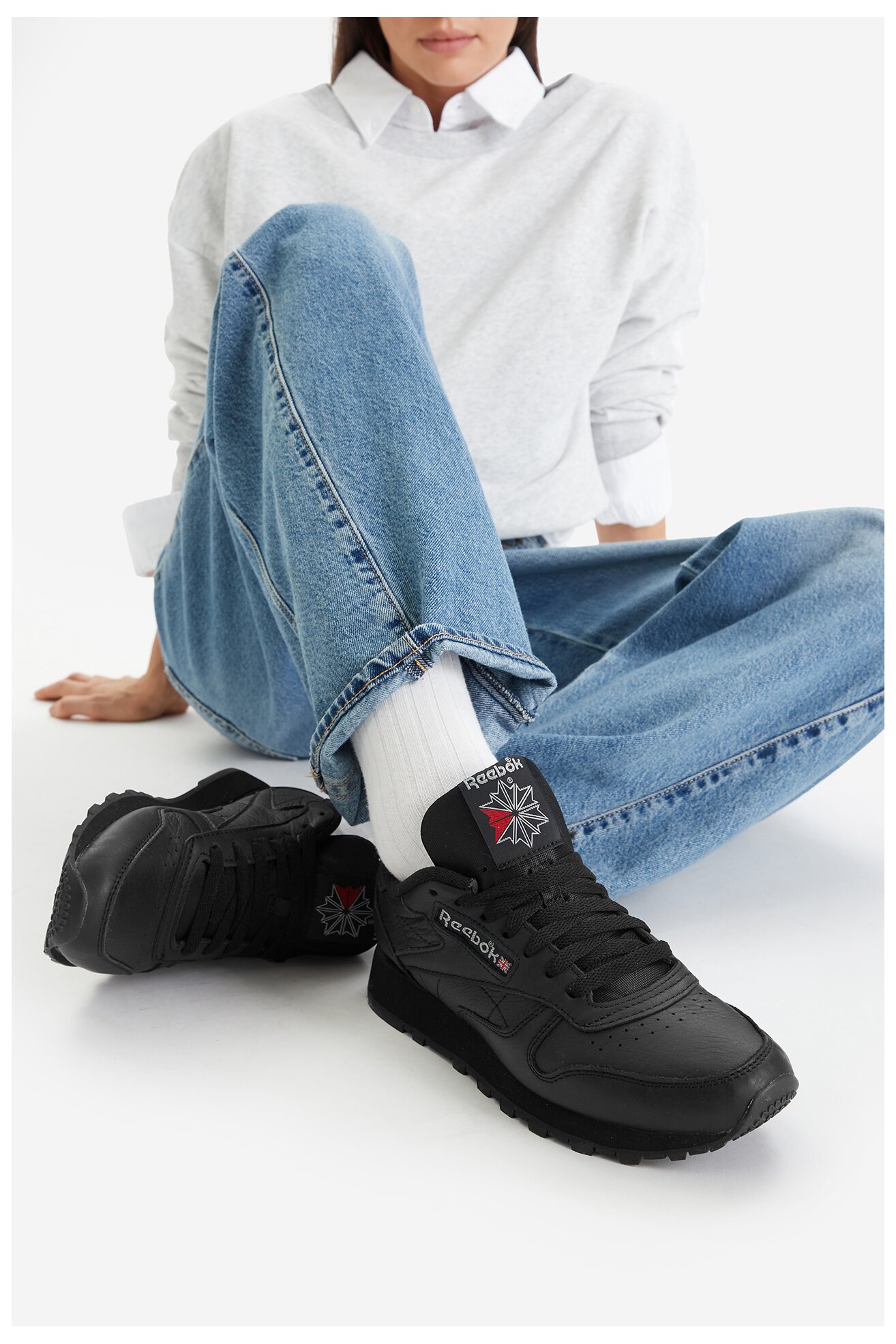 Obuwie sportowe Reebok EO-CLASSIC LEATHER 100008497 W Czarny