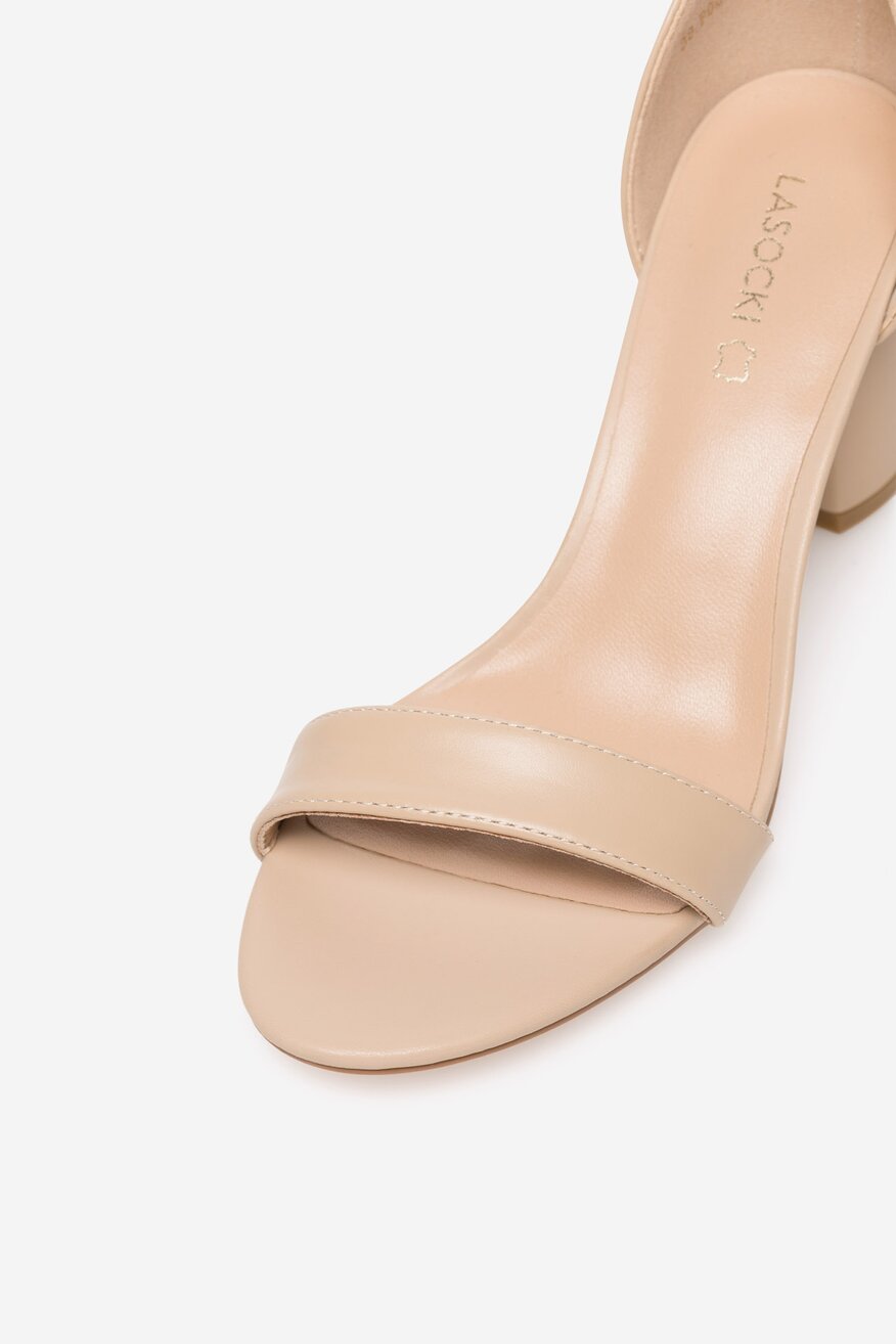 
                Lasocki - Sandały skórzane na słupku - 5905588634034