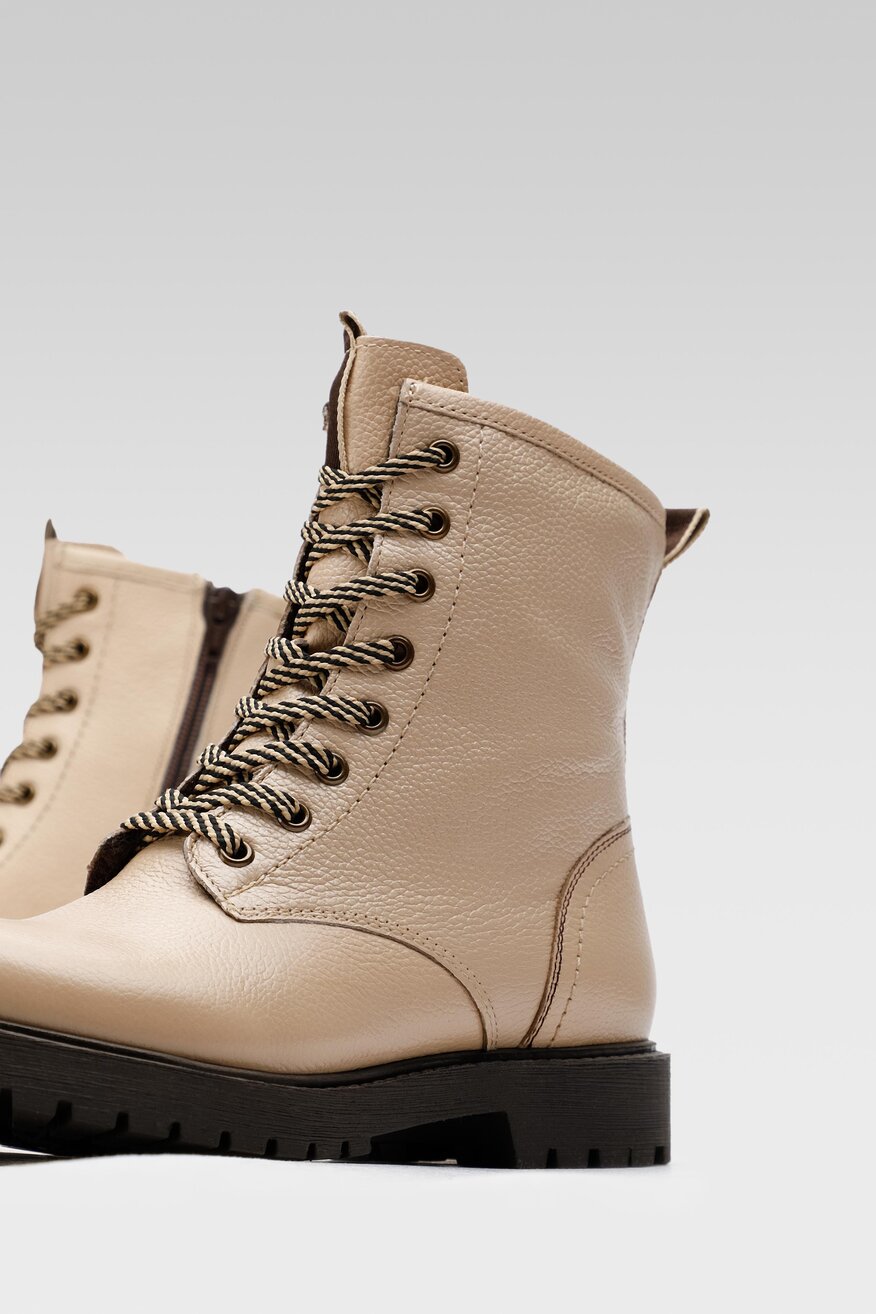 
                Lasocki - Skórzane trzewiki beżowe - 5904248938666