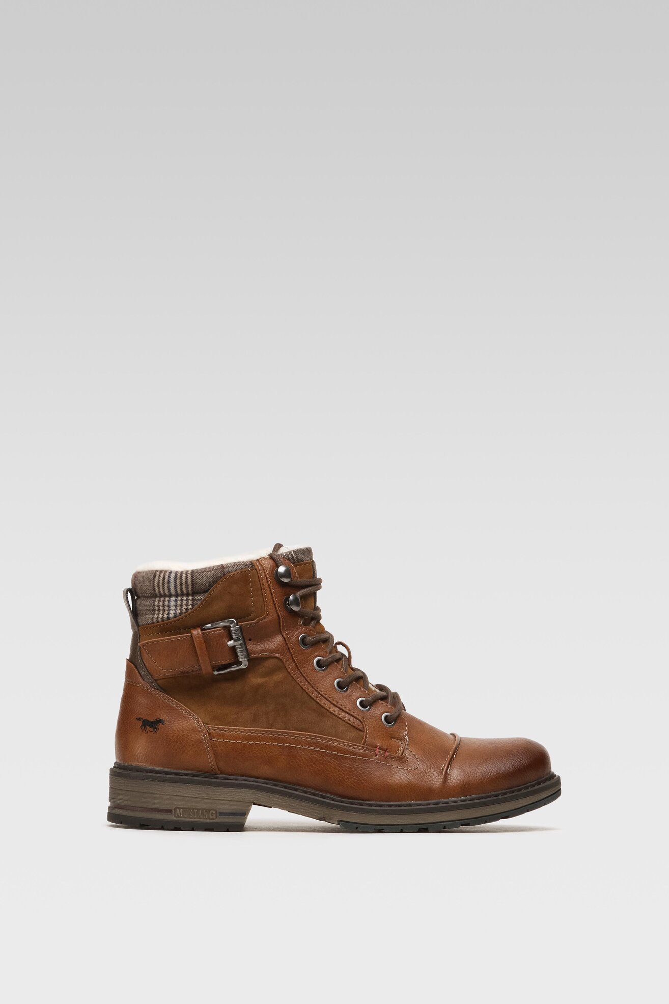 Stivali Classici Mustang 4875-605-66 In Pelle Color Cammello, Uomo, Taglia 40, Suola Sintetica Flessibile, Stile Worker Alla Moda - 4