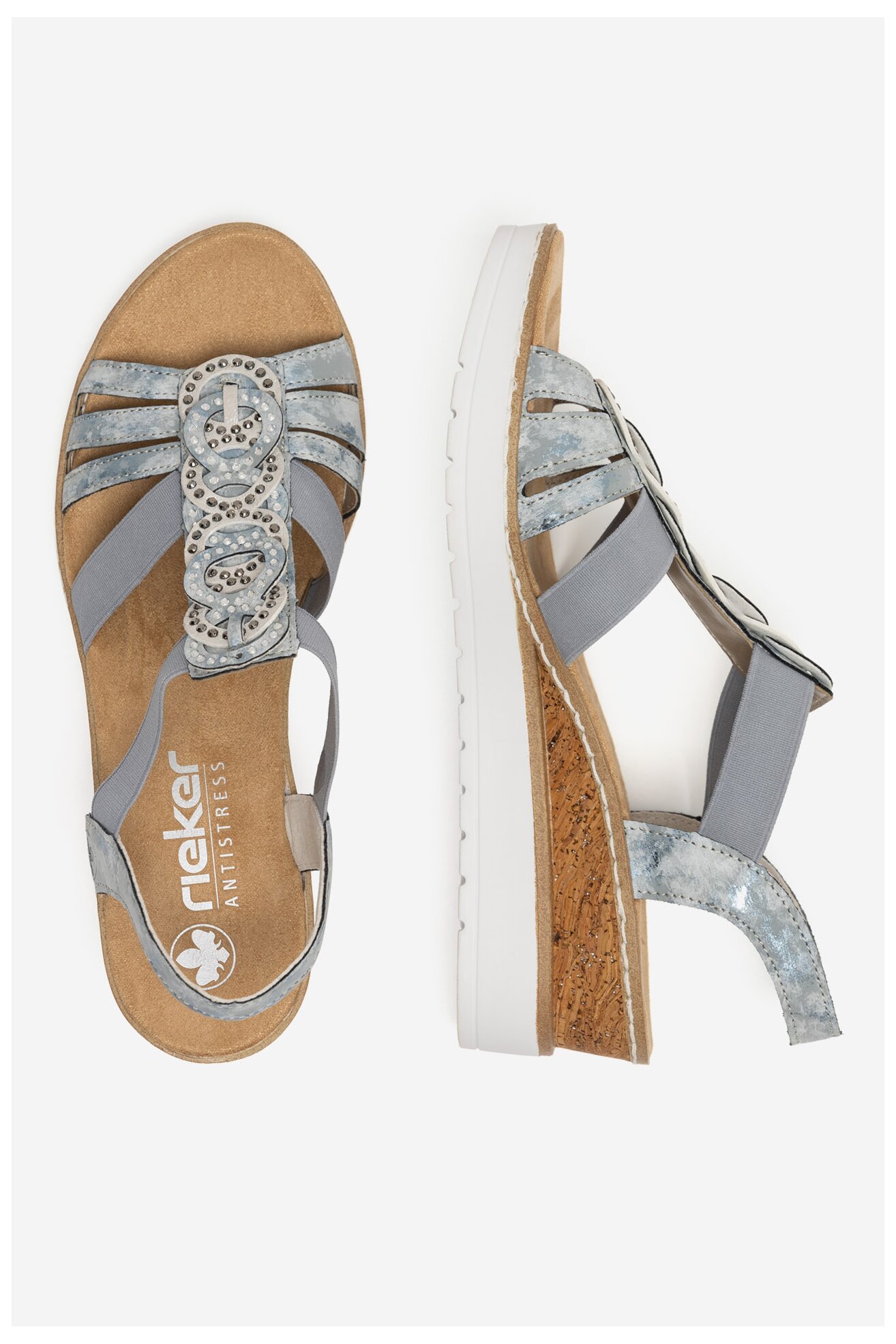 Sandały Rieker V38H8-12 Niebieski