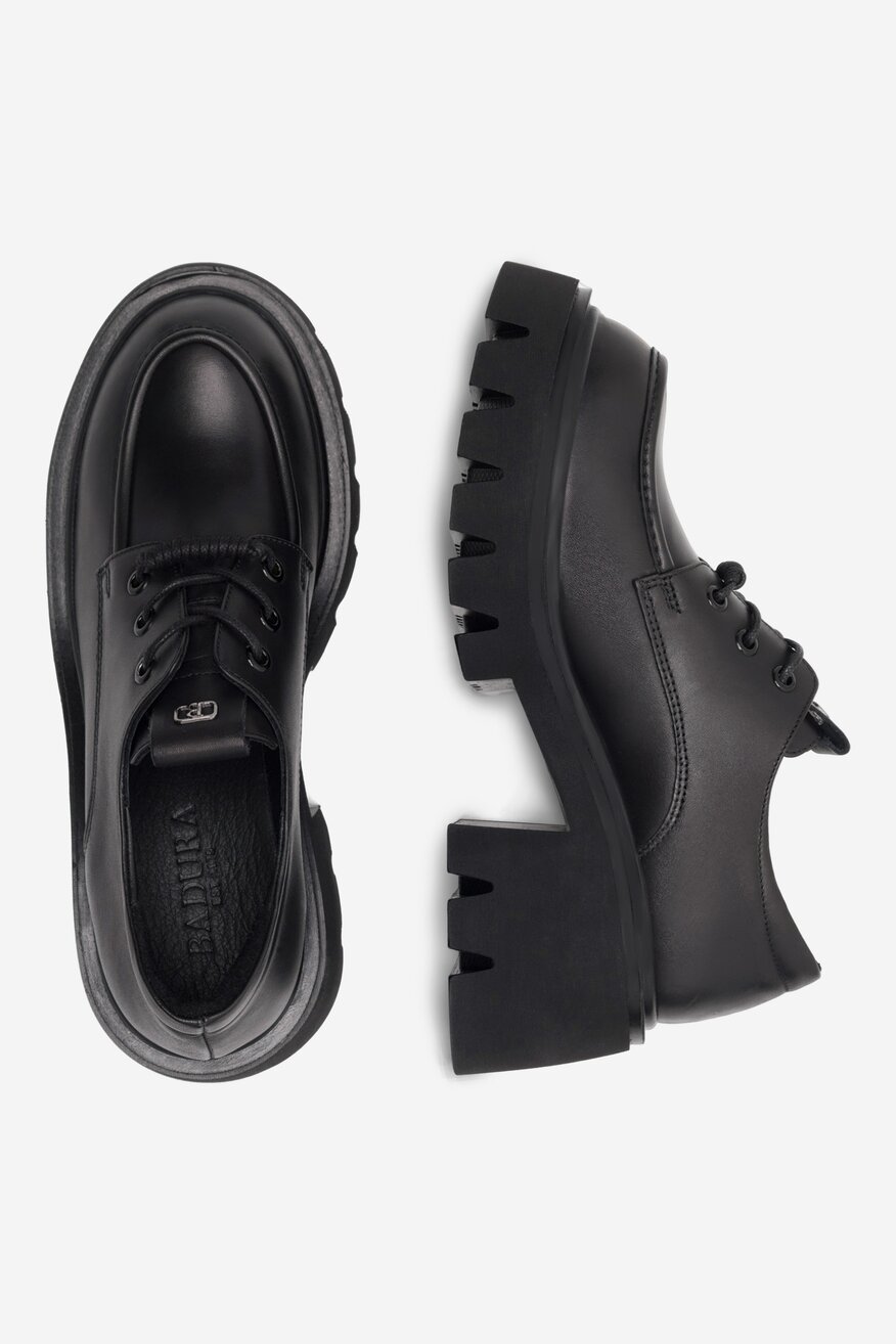 Badura - Półbuty skórzane na słupku - 5904862957876