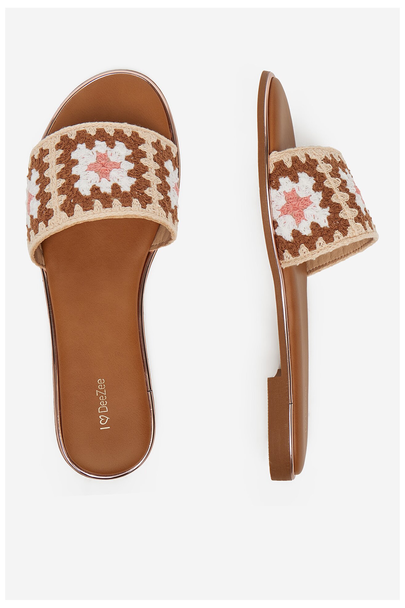 Klapki DeeZee H5728-8 Brązowy