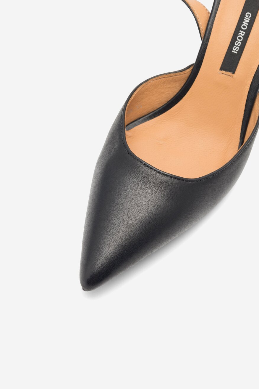 
                Gino Rossi - Skórzane czółenka czarne - 5904862635279