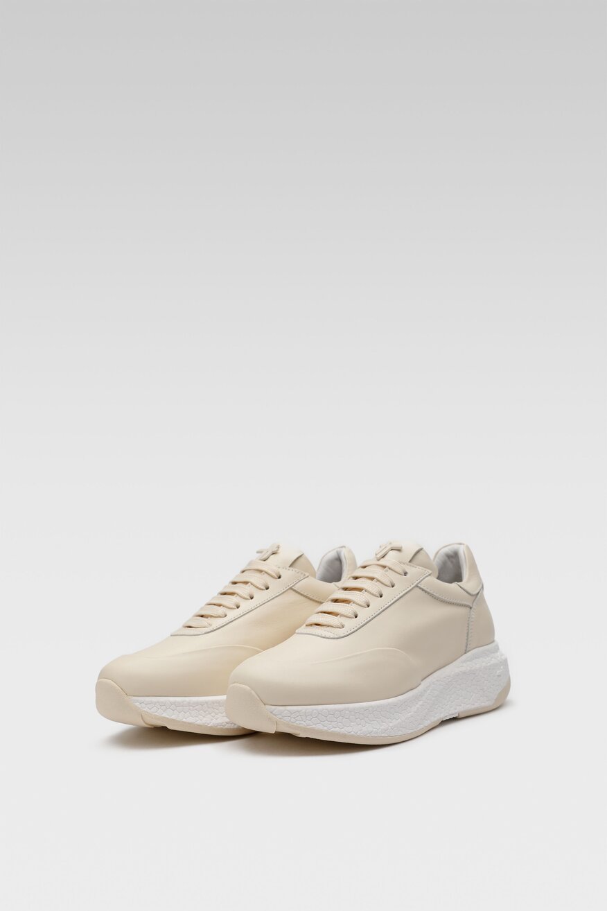 
                Togoshi - Skórzane sneakersy beżowe - 5904248871956
