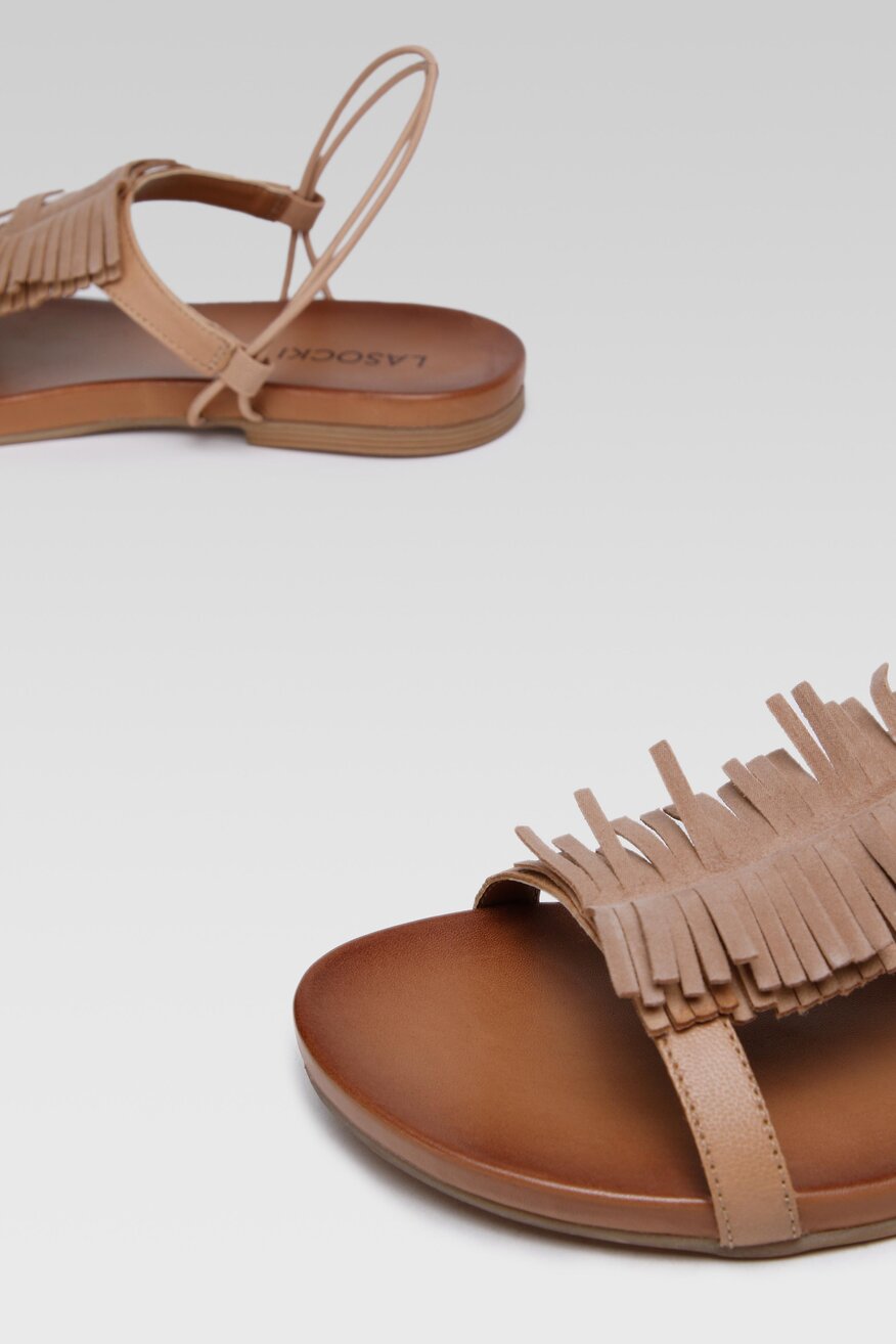 
                Lasocki - Skórzane sandały boho - 5904248659073