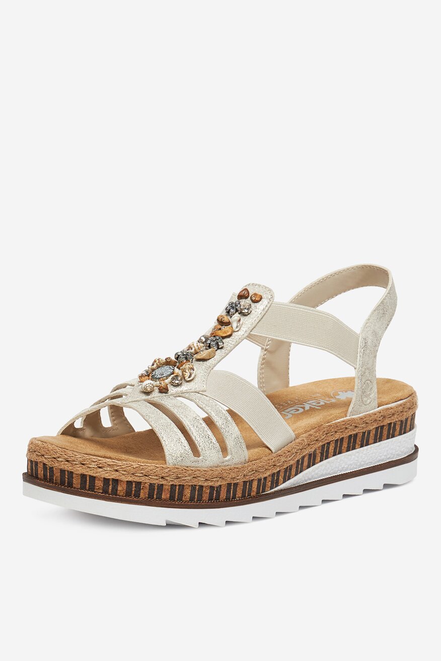 
                Rieker - Sandały na koturnie - 2230078409858