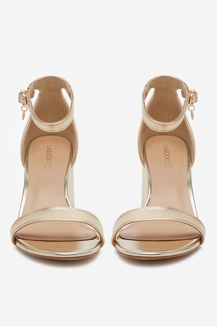 Lasocki - Sandały skórzane na słupku - 5903698597621