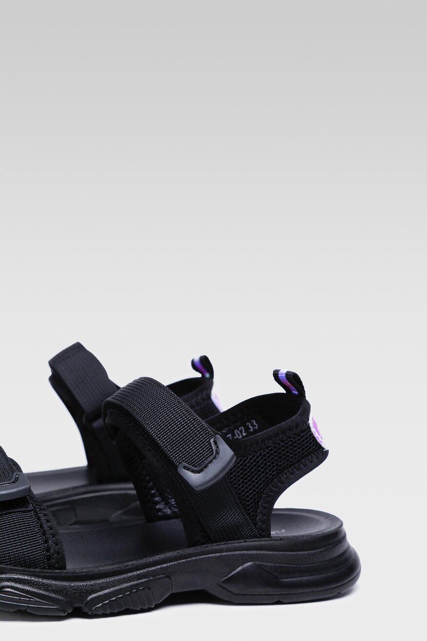 Nelli Blu - Sandały czarne na rzep - 5904248634537