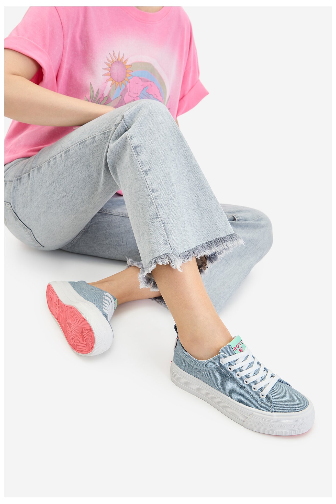 Trampki ROXY CWBEOB-V12908 Jeansowy