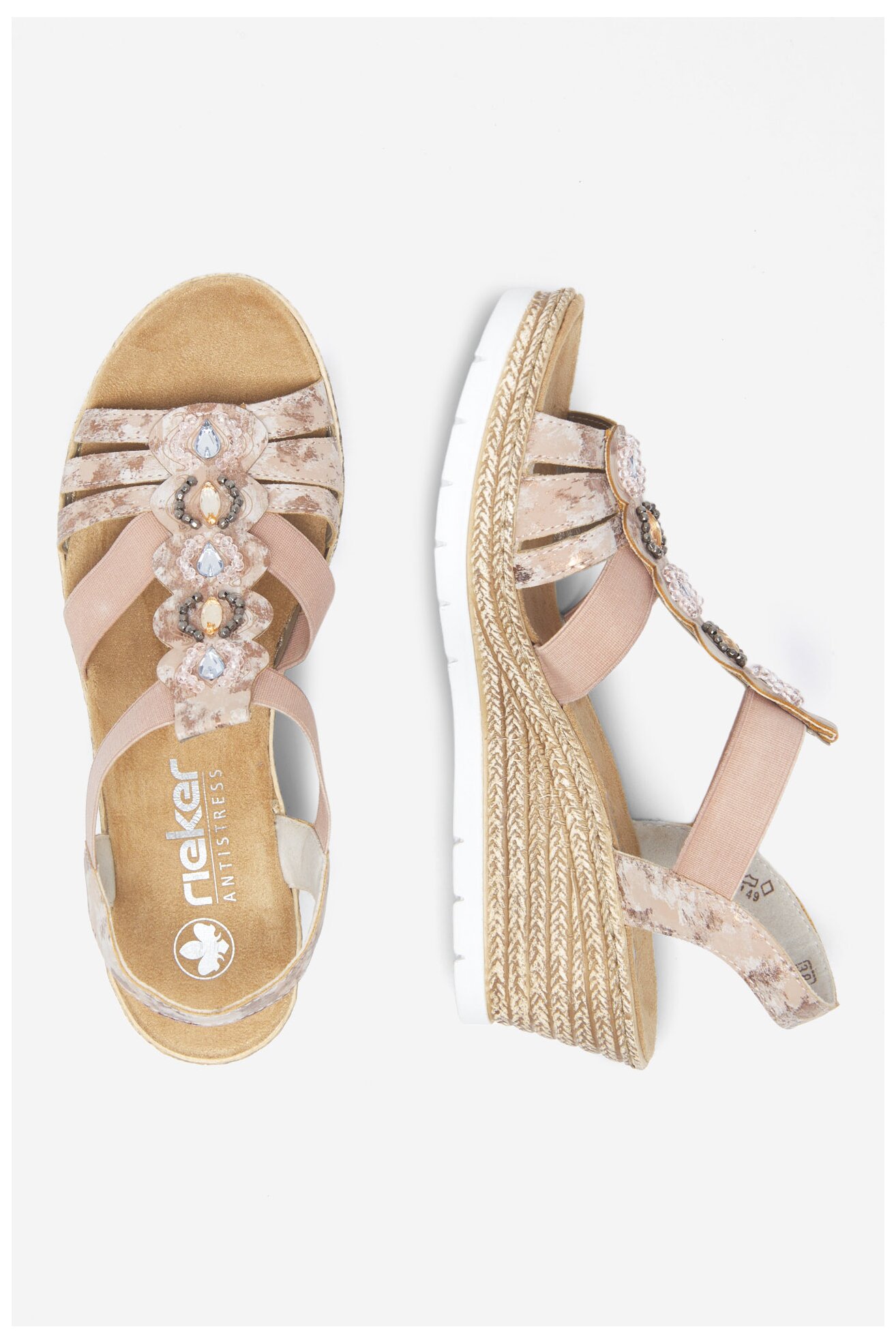 Szandál Rieker 619B2-31 RÓZSASZÍN