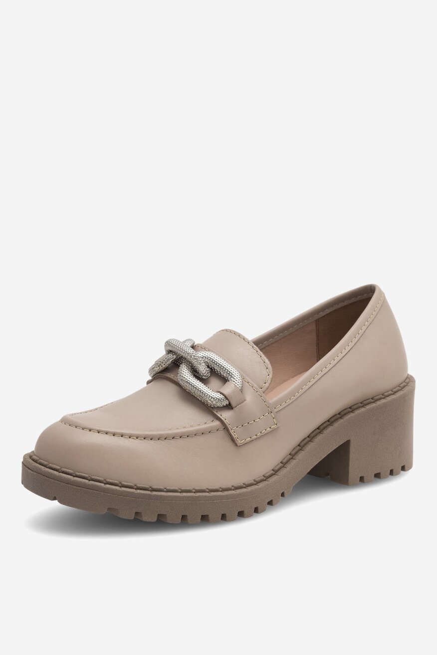 Sergio Bardi - Loafersy skórzane na obcasie - 5905588346241