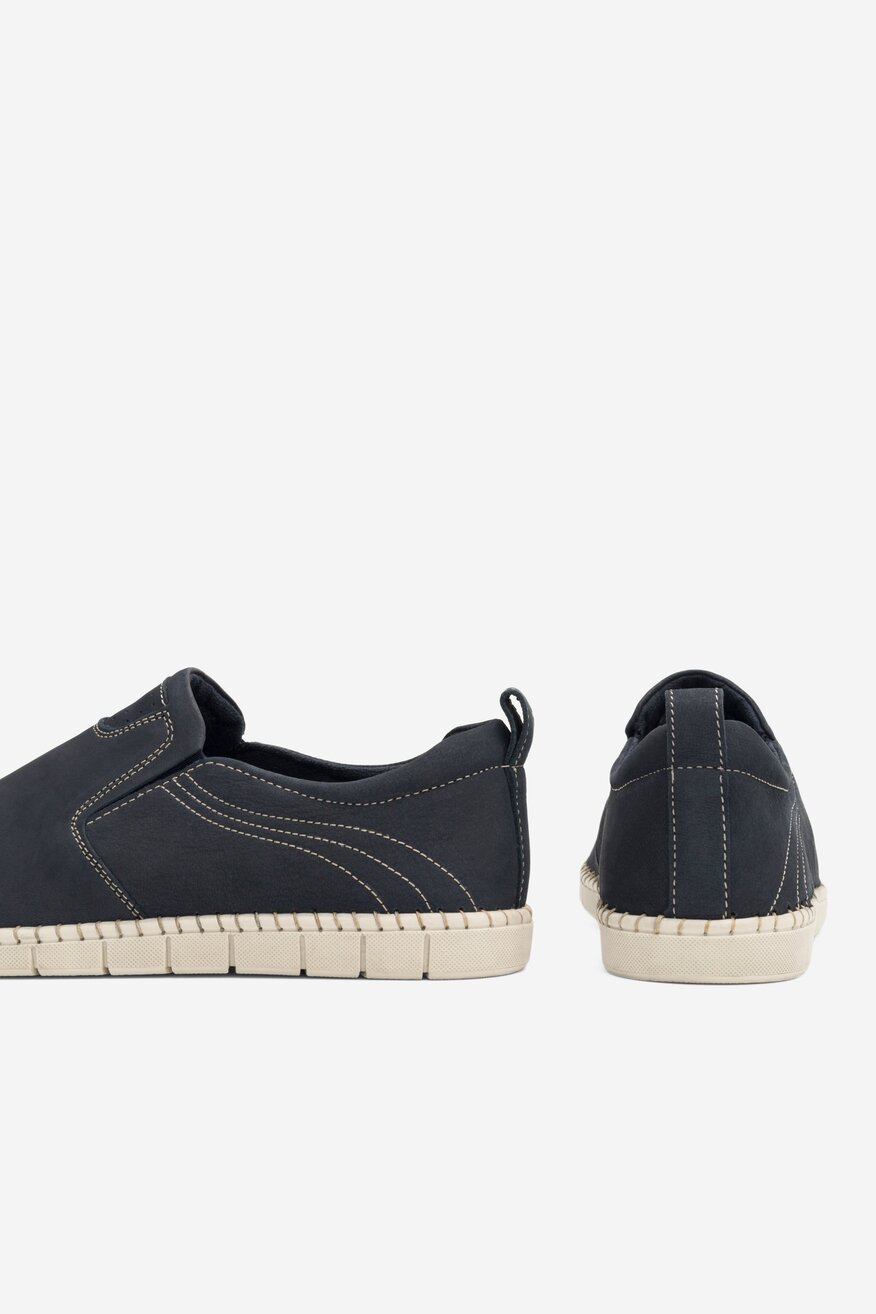 
                Sergio Bardi - Skórzane półbuty jeansowe - 5904862785196