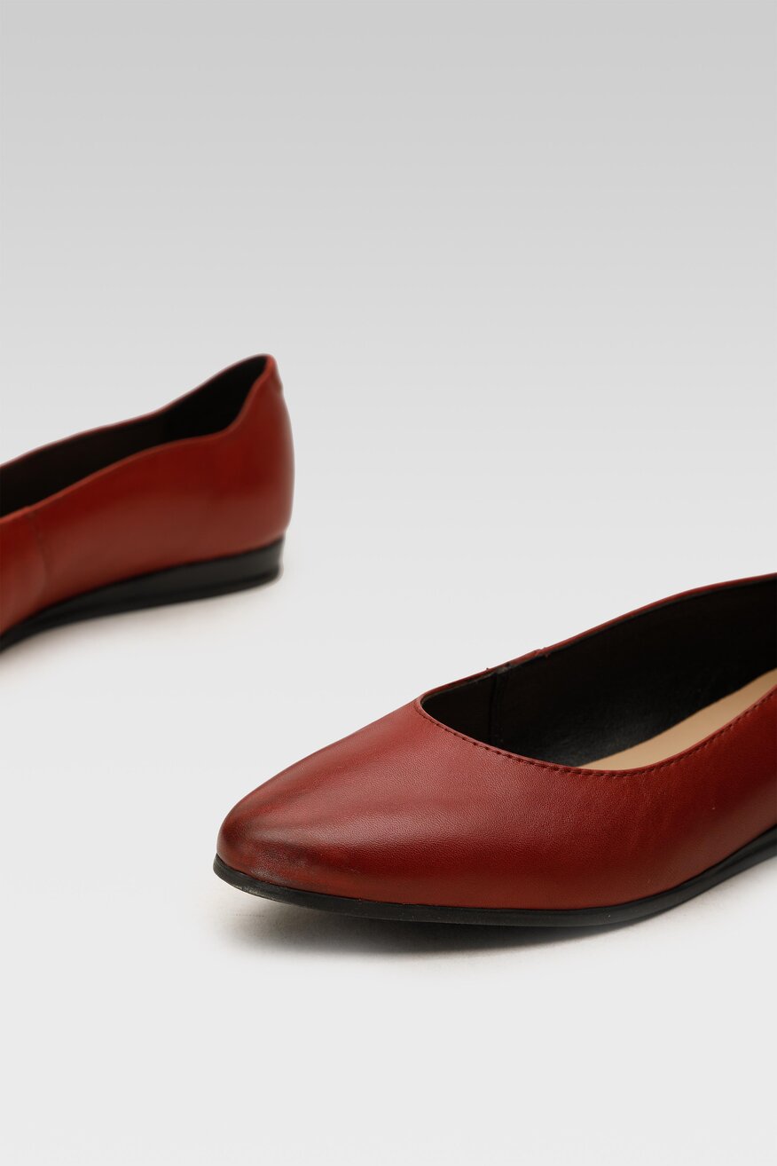 
                Lasocki - Skórzane baleriny czerwone - 5903698934471
