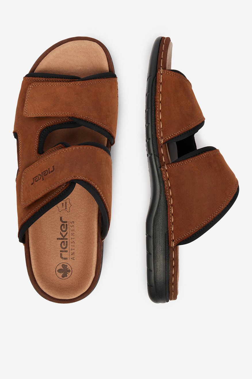 Rieker - Klapki skórzane - 5906751768464