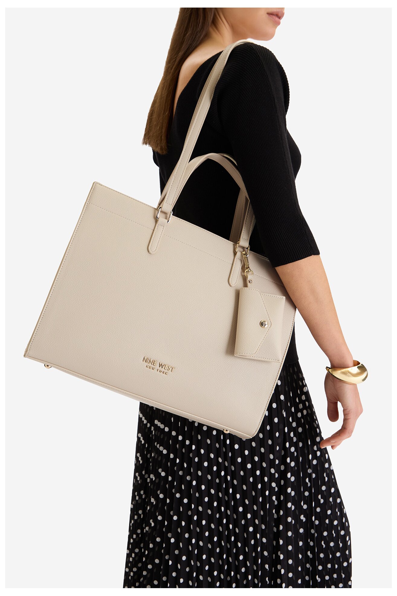 Kézitáska NINE WEST CEO-VELLOR-LDA8459 CSONTSZÍNŰ