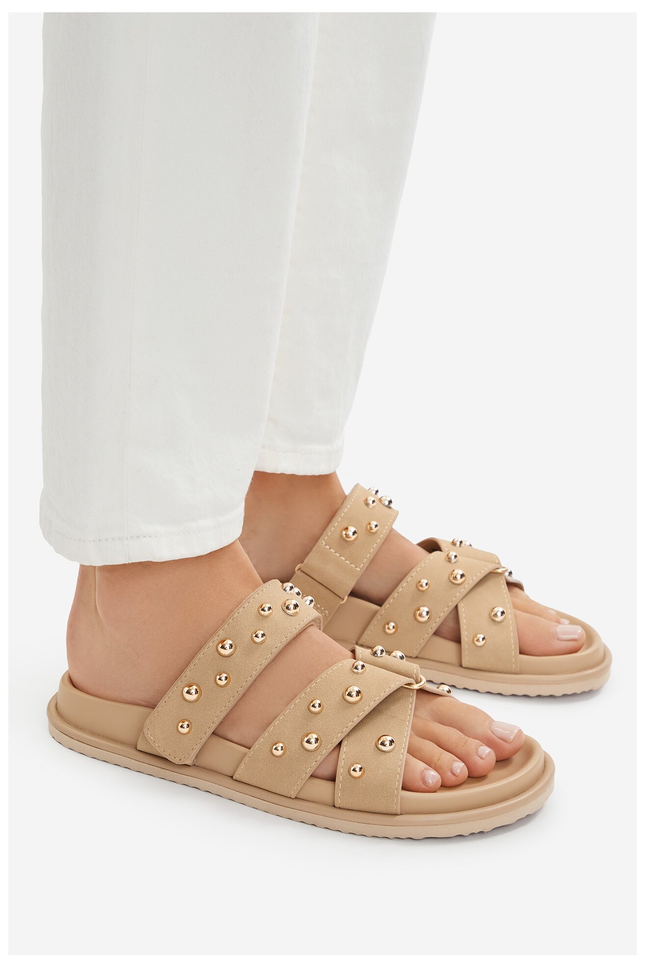 Klapki DeeZee CEO-LB-P2132 Beżowy