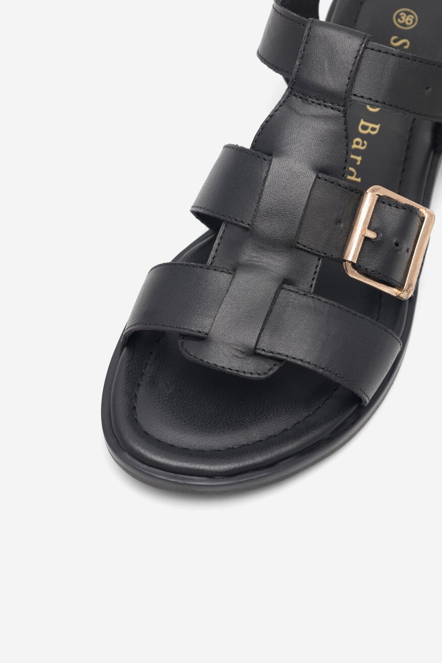 
                Sergio Bardi - Skórzane sandały czarne - 5904862811130