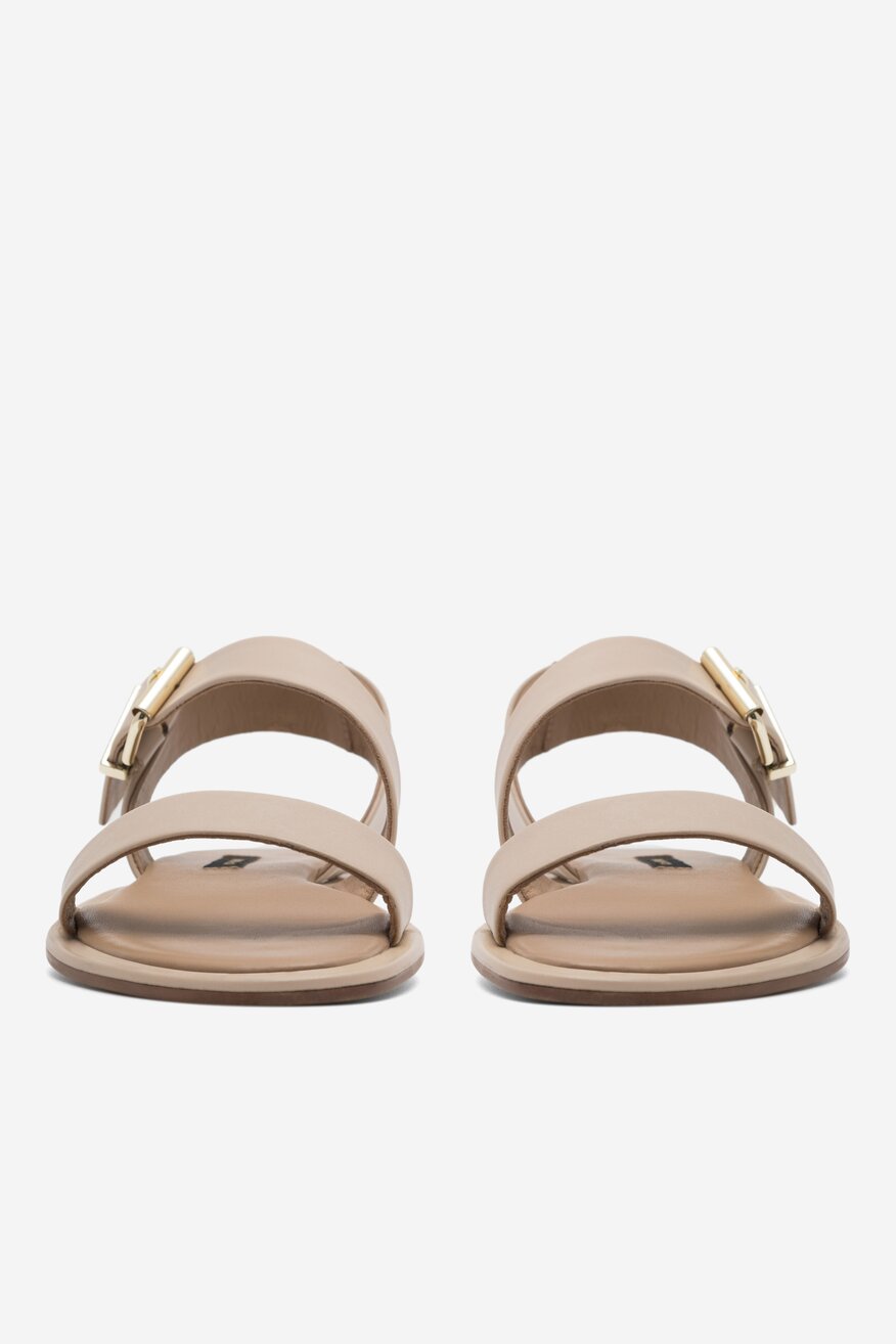 
                Gino Rossi - Skórzane sandały beżowe - 5904862669809