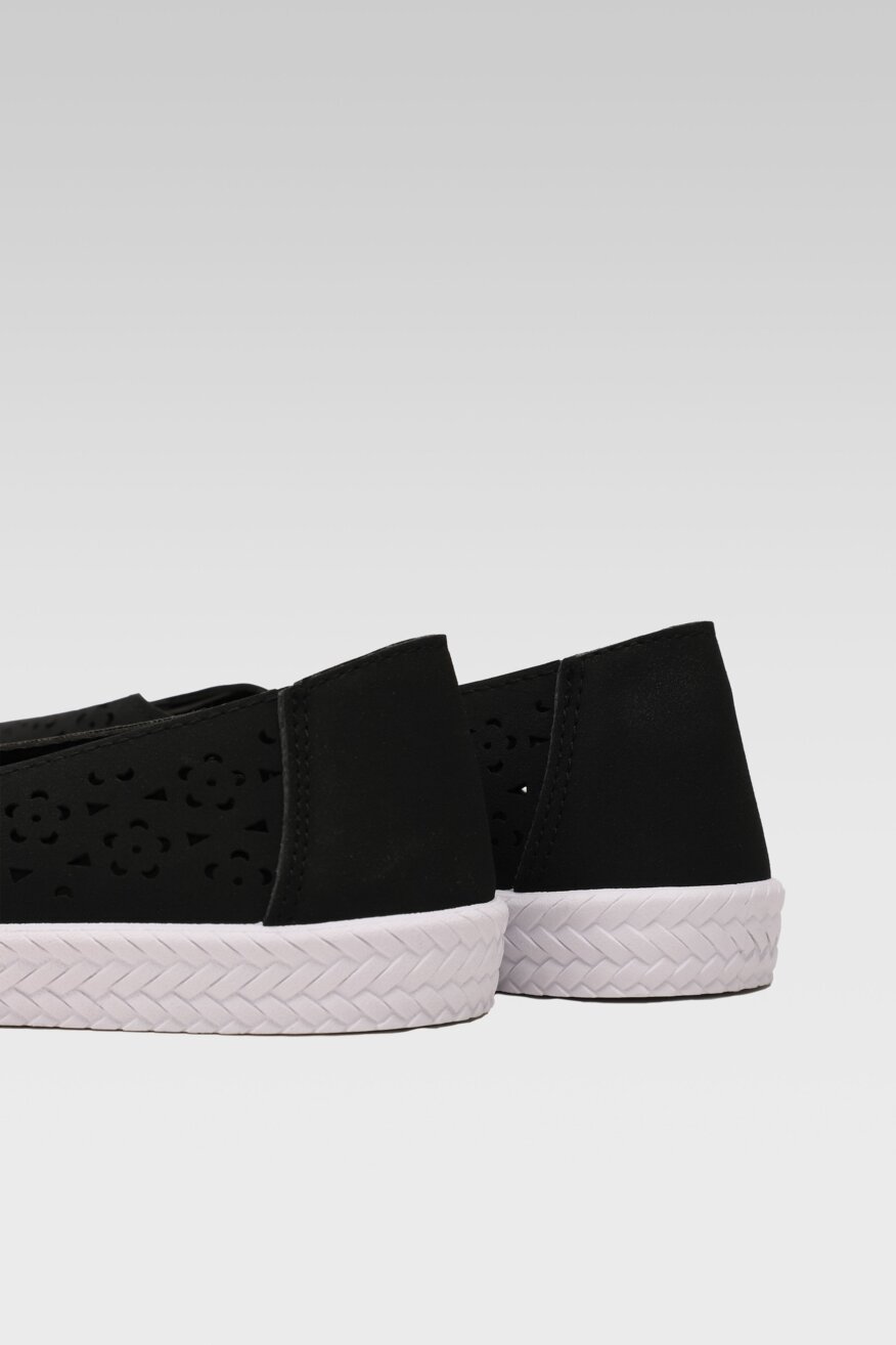 Bassano - Baleriny ażurowe czarne - 5903698657837