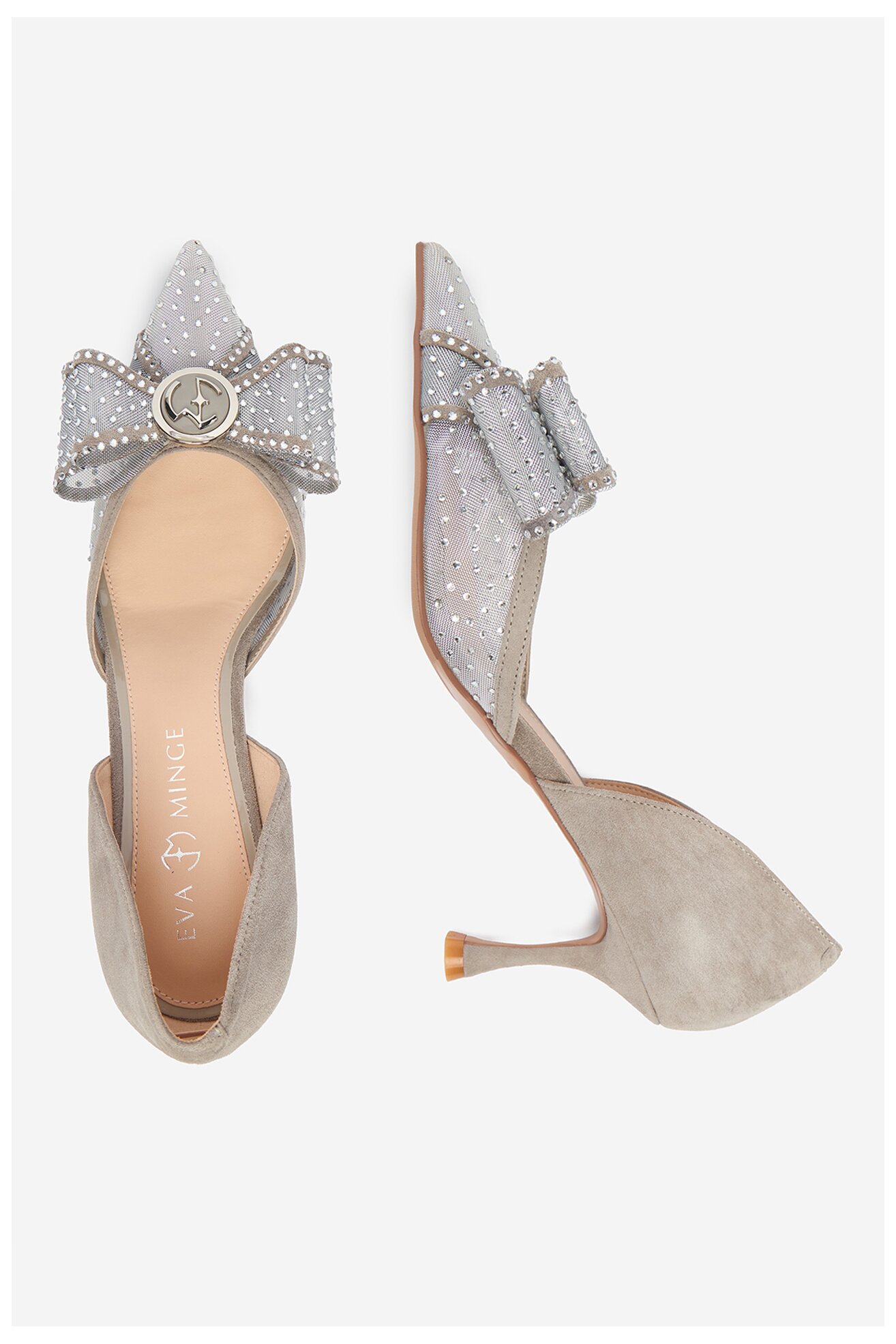 Czółenka EVA MINGE EO-AVA-78096-202 Srebrny