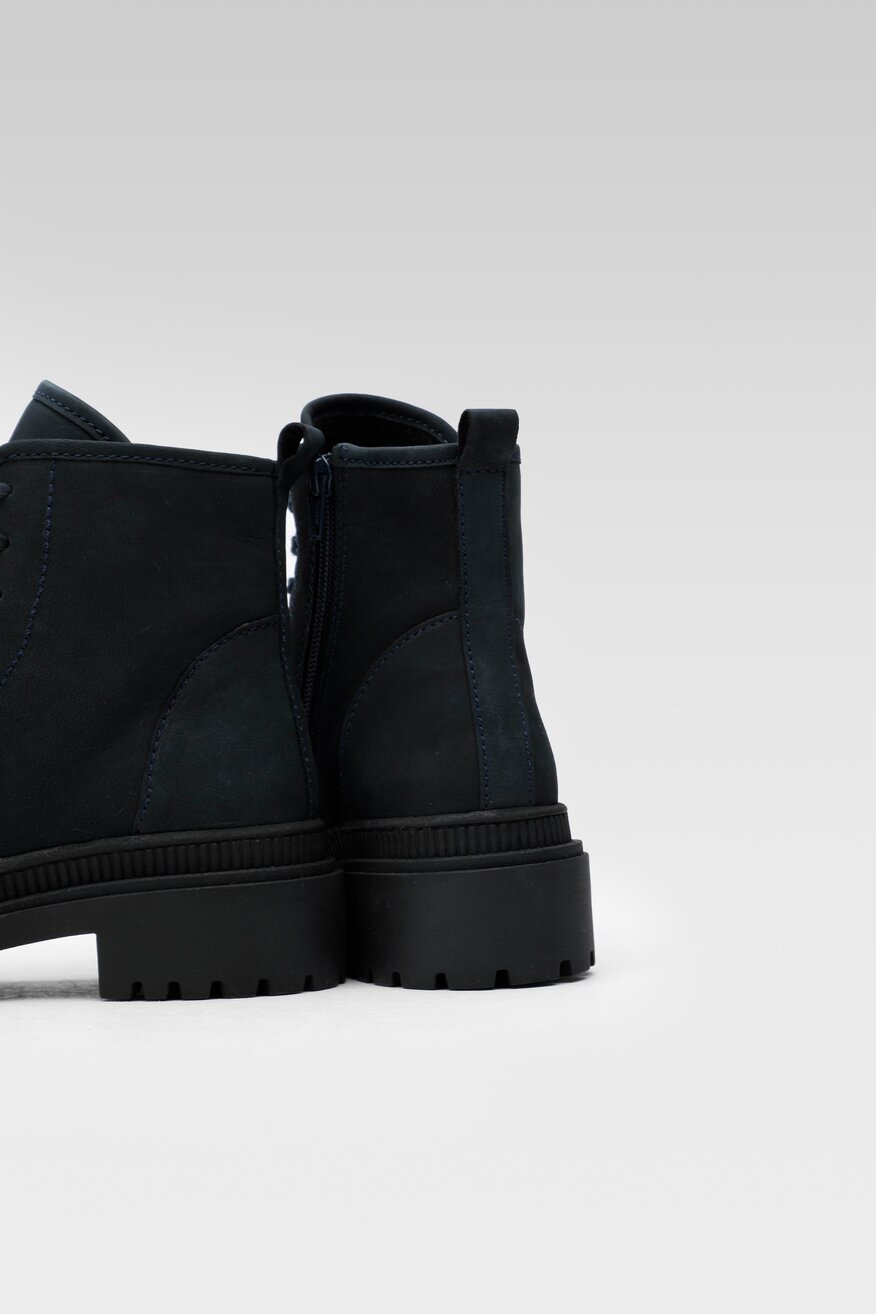 Lasocki - Skórzane trzewiki granatowe - 5904248883522