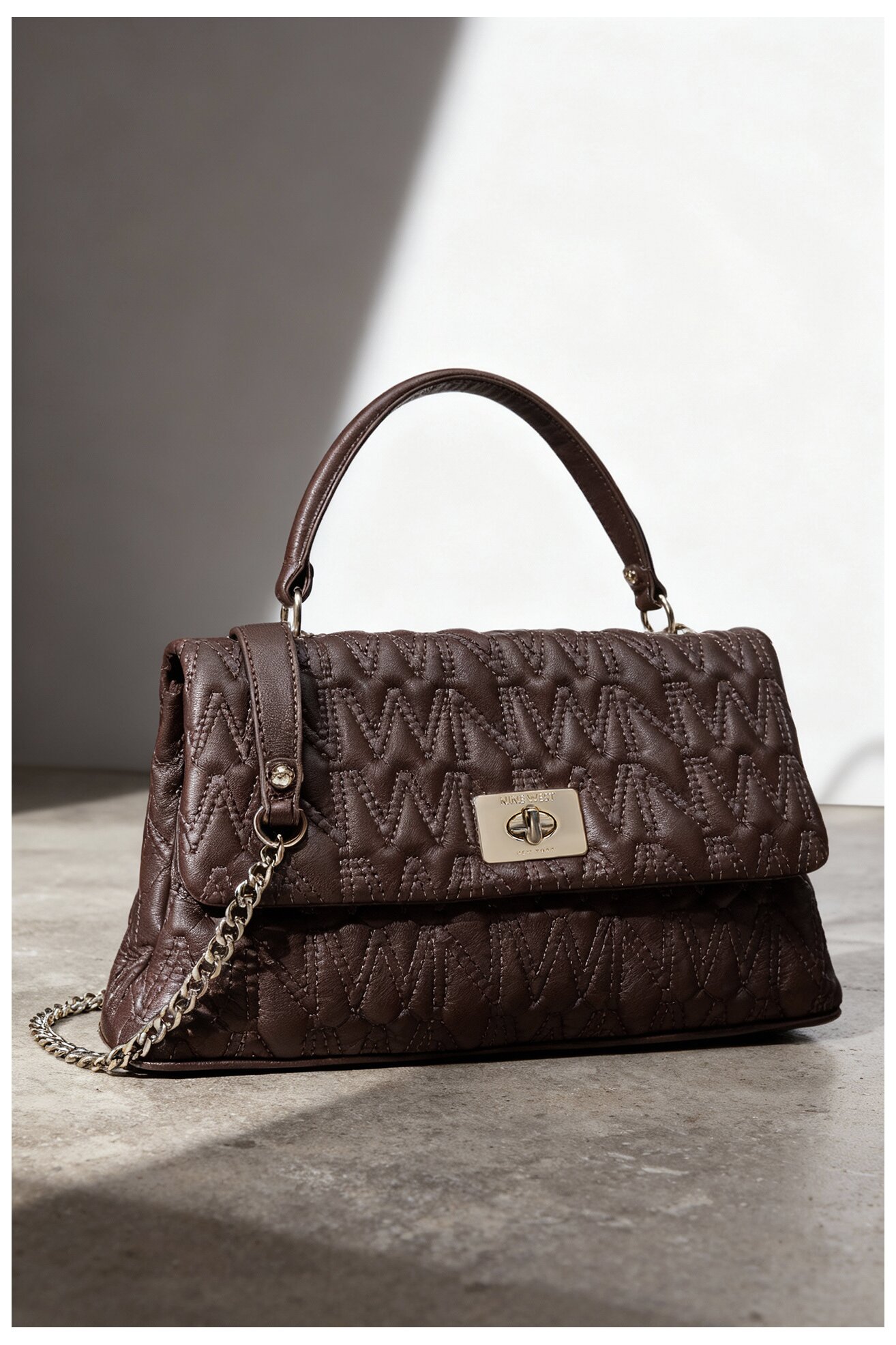 Дамска чанта NINE WEST CEO-MILA-S23788-4 ТЪМНОКАФЯВ