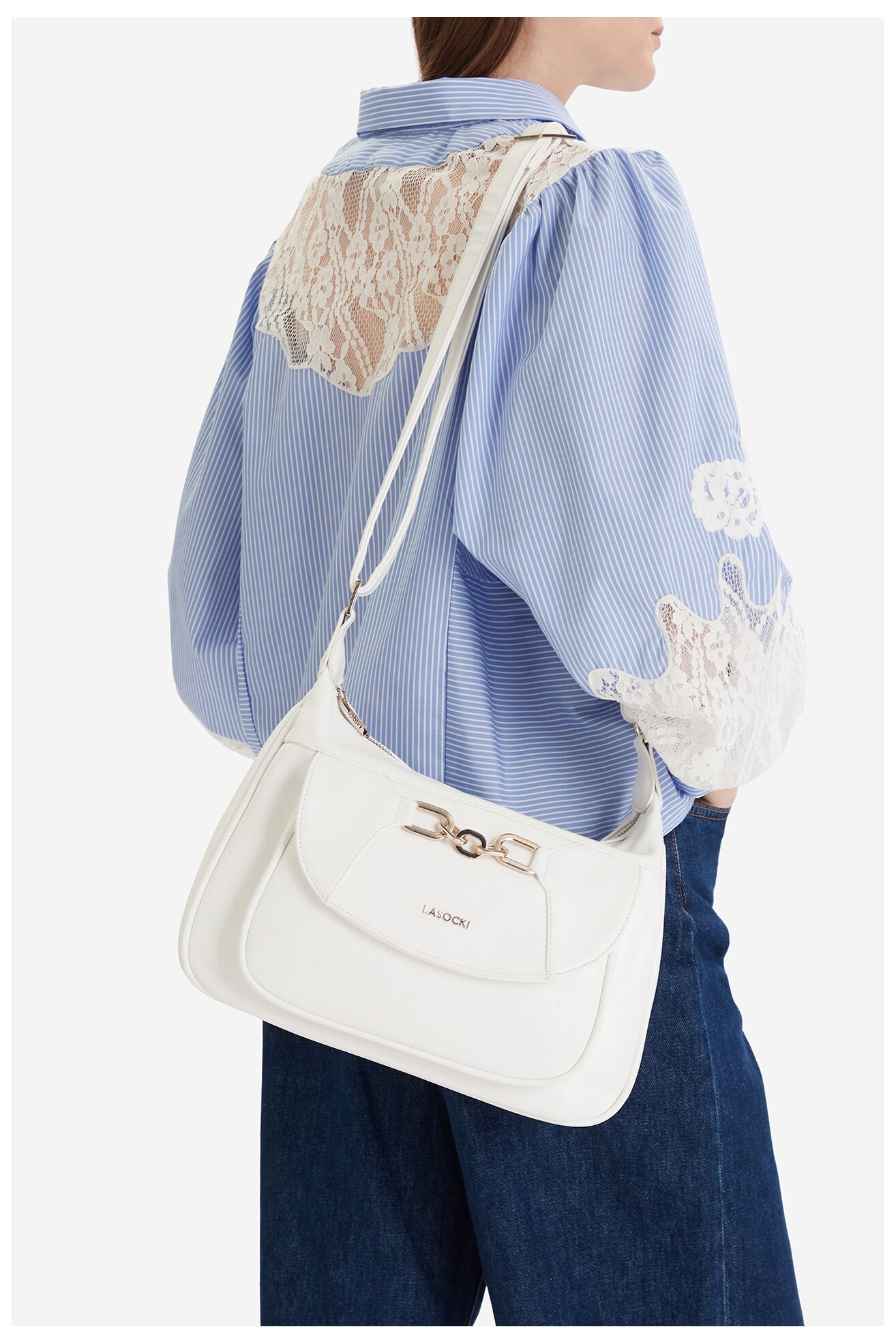 Kézitáska Lasocki CEO-LSK-L-016-09 CSONTSZÍNŰ