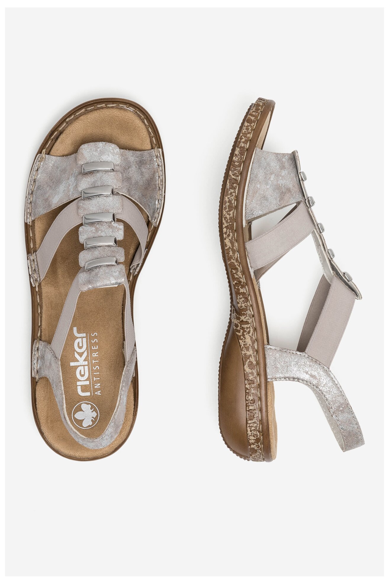 Sandały Rieker 62850-90 Srebrny