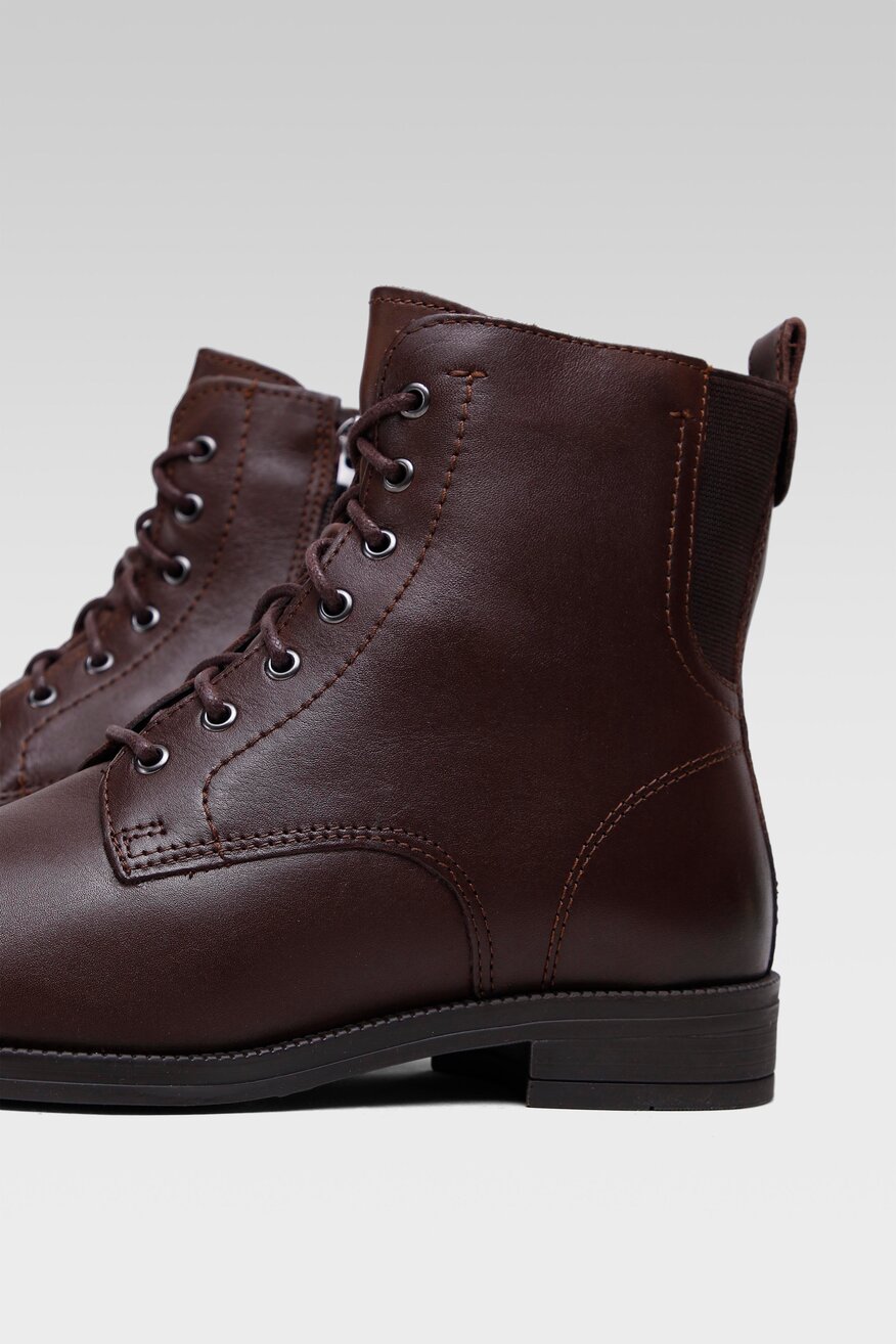 
                Lasocki - Skórzane trzewiki brązowe - 5903698886541