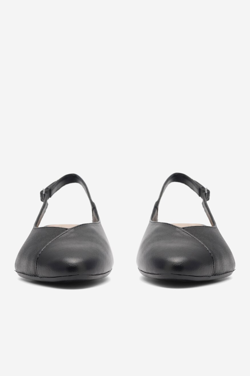 
                Sarah Karen - Skórzane baleriny z odkrytą piętą - 5904862828503