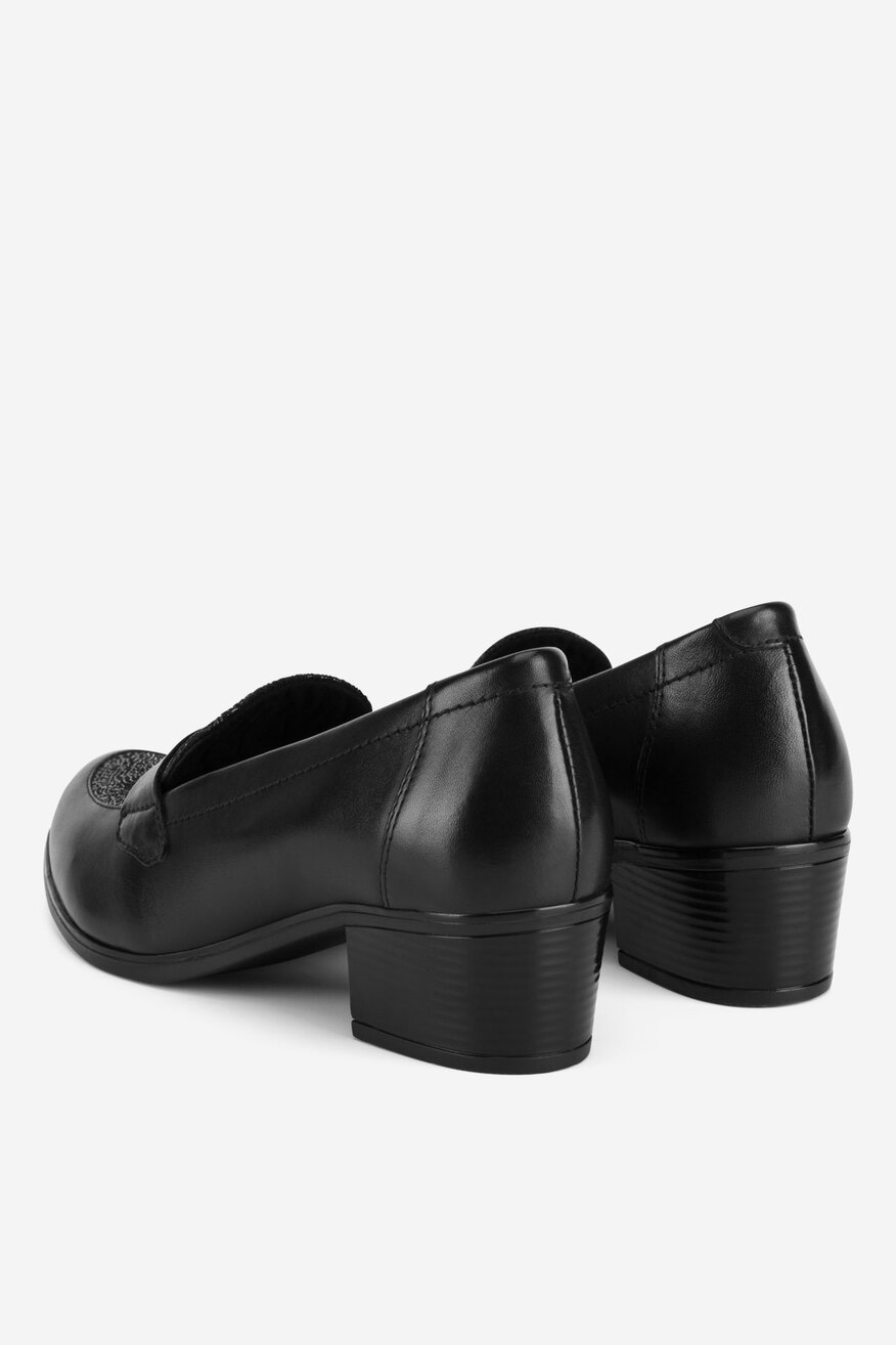 Go Soft - Loafersy skórzane na obcasie - 5903698727622
