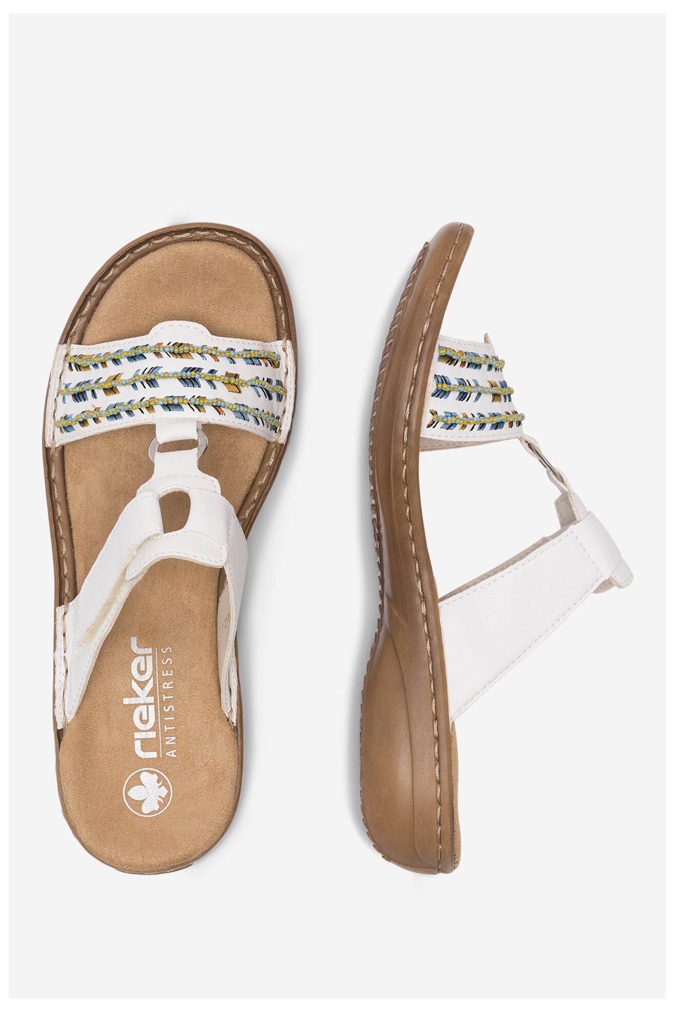 Klapki Rieker 60867-80 Biały