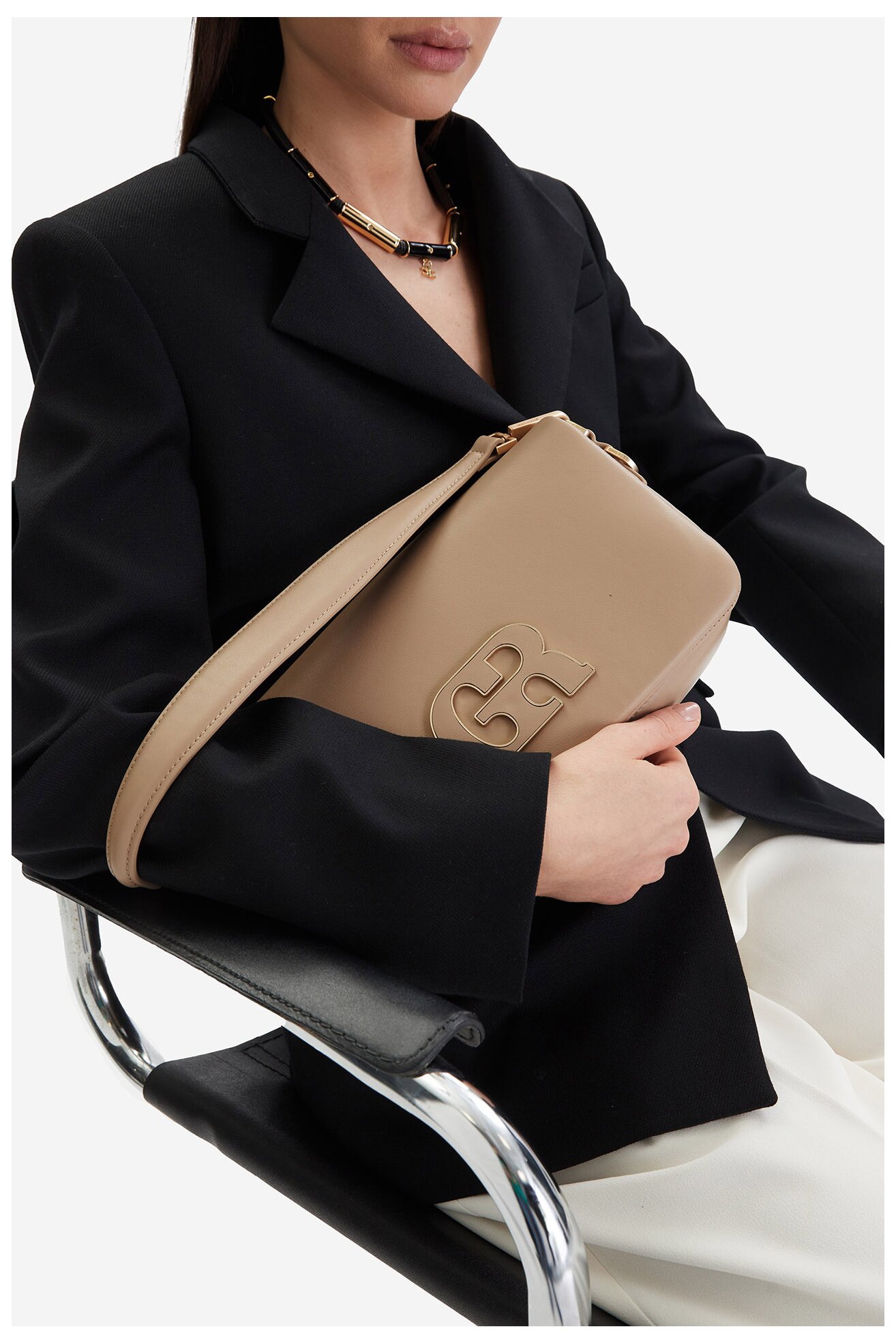 Сумка З Ремінцем Gino Rossi EO-LDA8553 ТЕМНО-БЕЖЕВИЙ