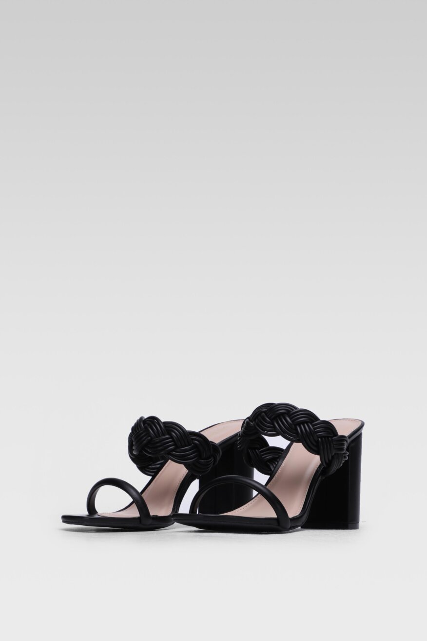 DeeZee - Klapki na obcasie czarne - 5903698660189