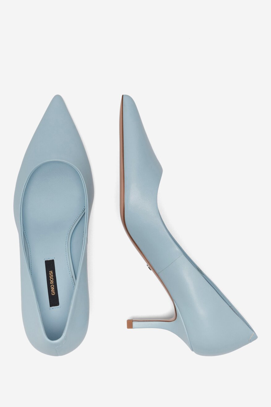 
                Gino Rossi - Skórzane czółenka na szpilce - 5905588491378