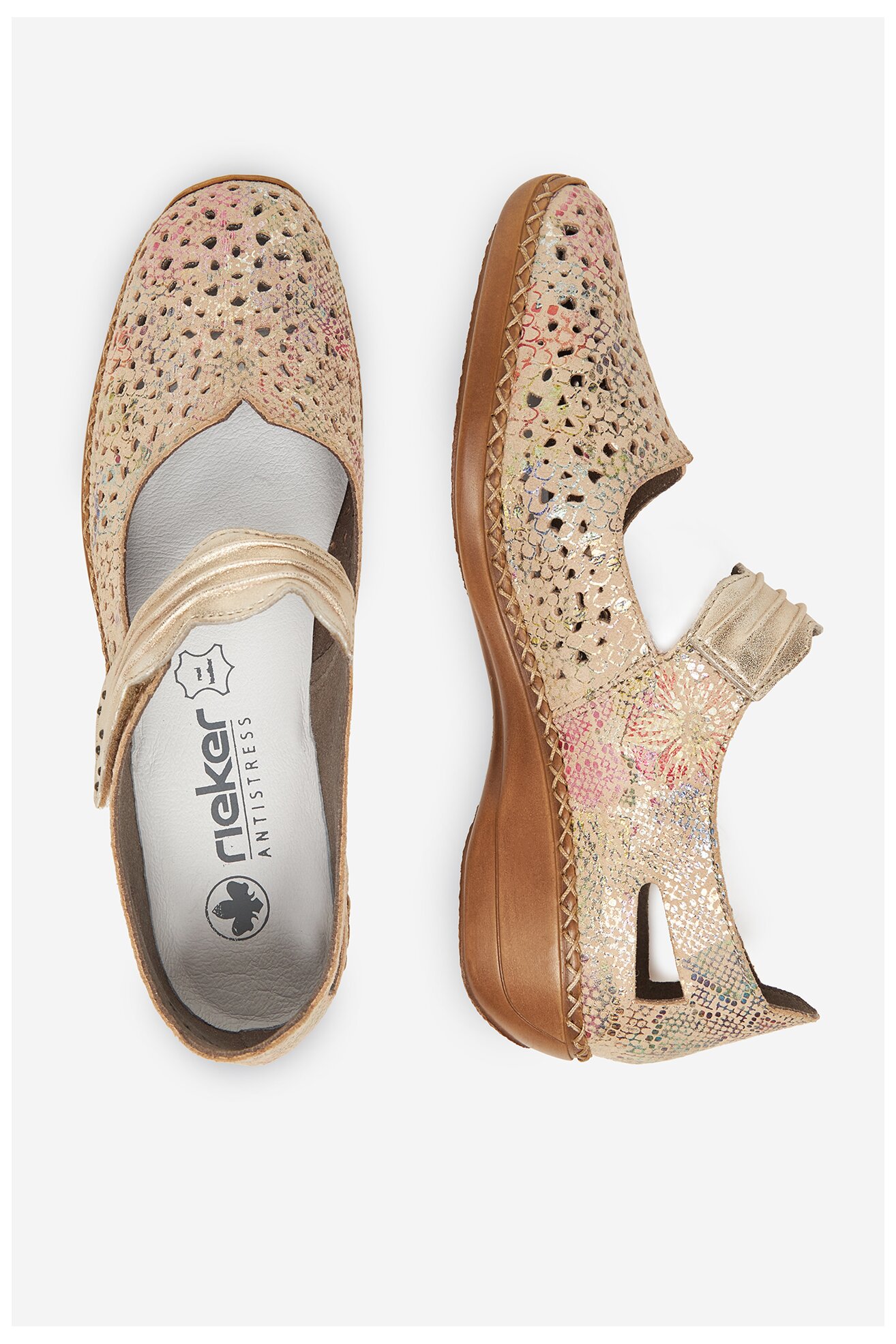Baleriny Rieker 41399-92 Beżowy