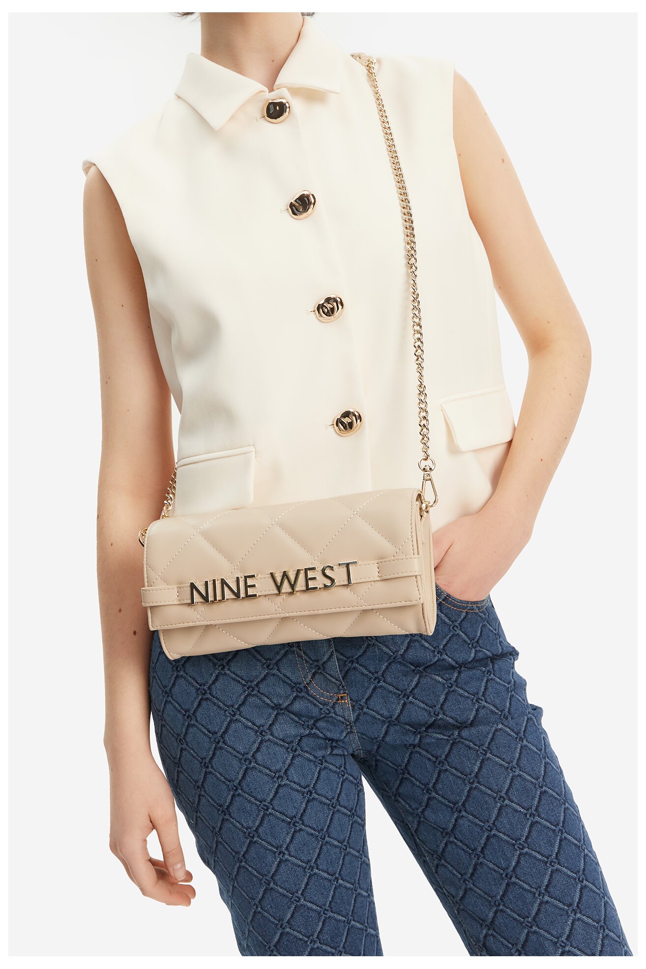 Kézitáska NINE WEST GLAR2 BÉZS