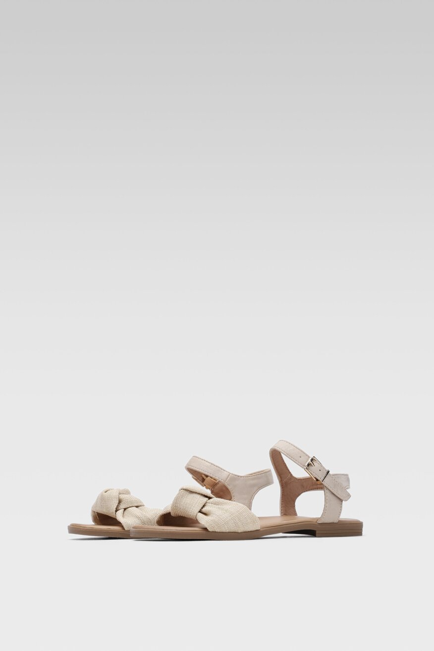 Bassano - Sandały beżowe ze sprzączką - 5903698686592