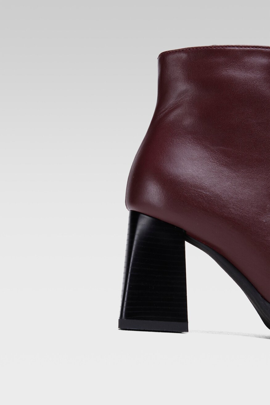 
                Lasocki - Skórzane botki bordowe - 5904248098223