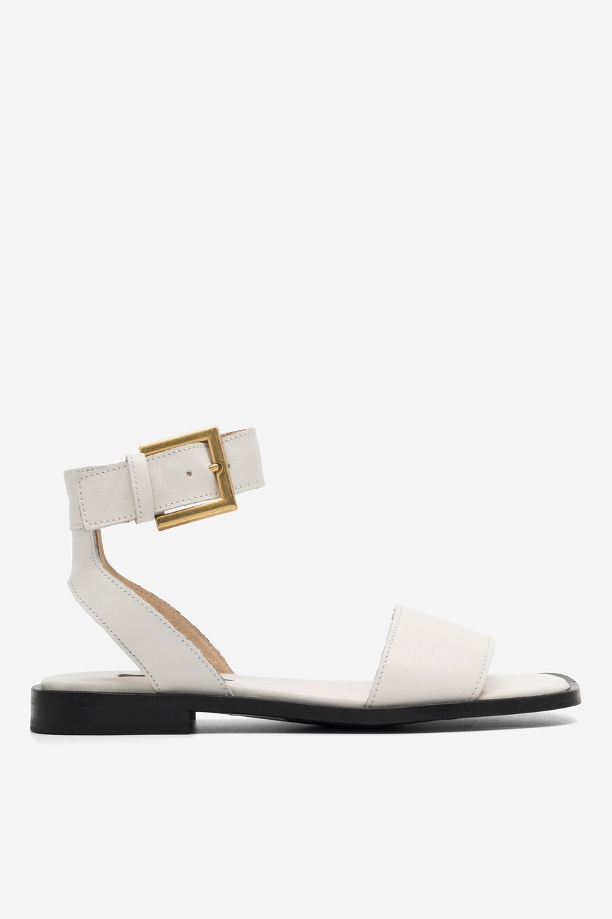 
                Gino Rossi - Skórzane sandały białe - 5904862791692