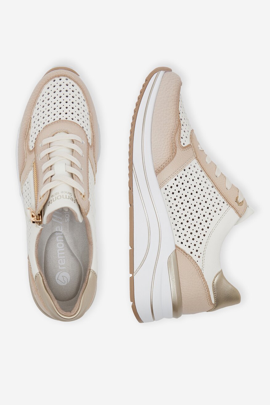 Remonte - Sneakersy skórzane na koturnie - 5906751736203