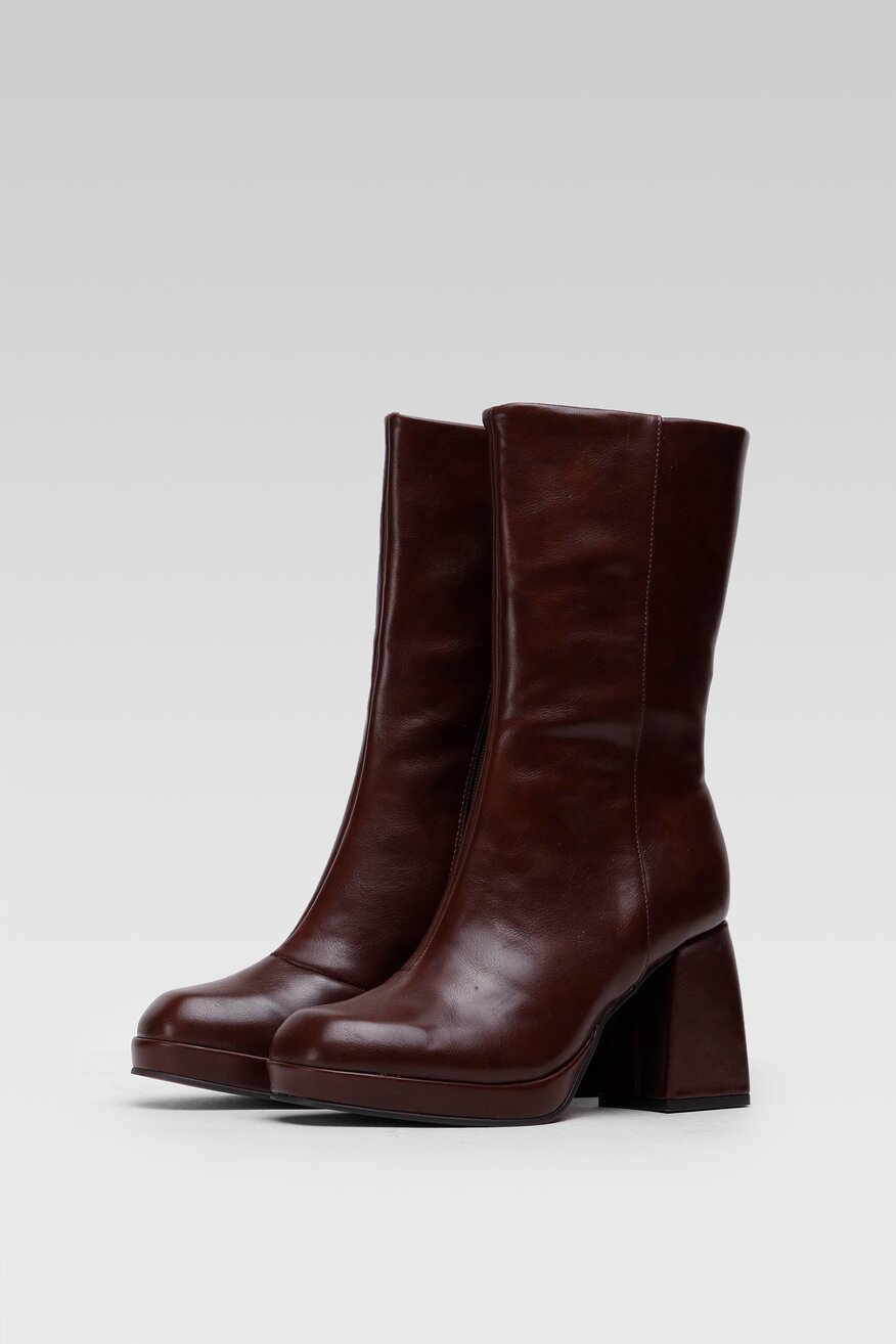 
                Jenny Fairy - Botki brązowe z suwakiem - 5904248154080