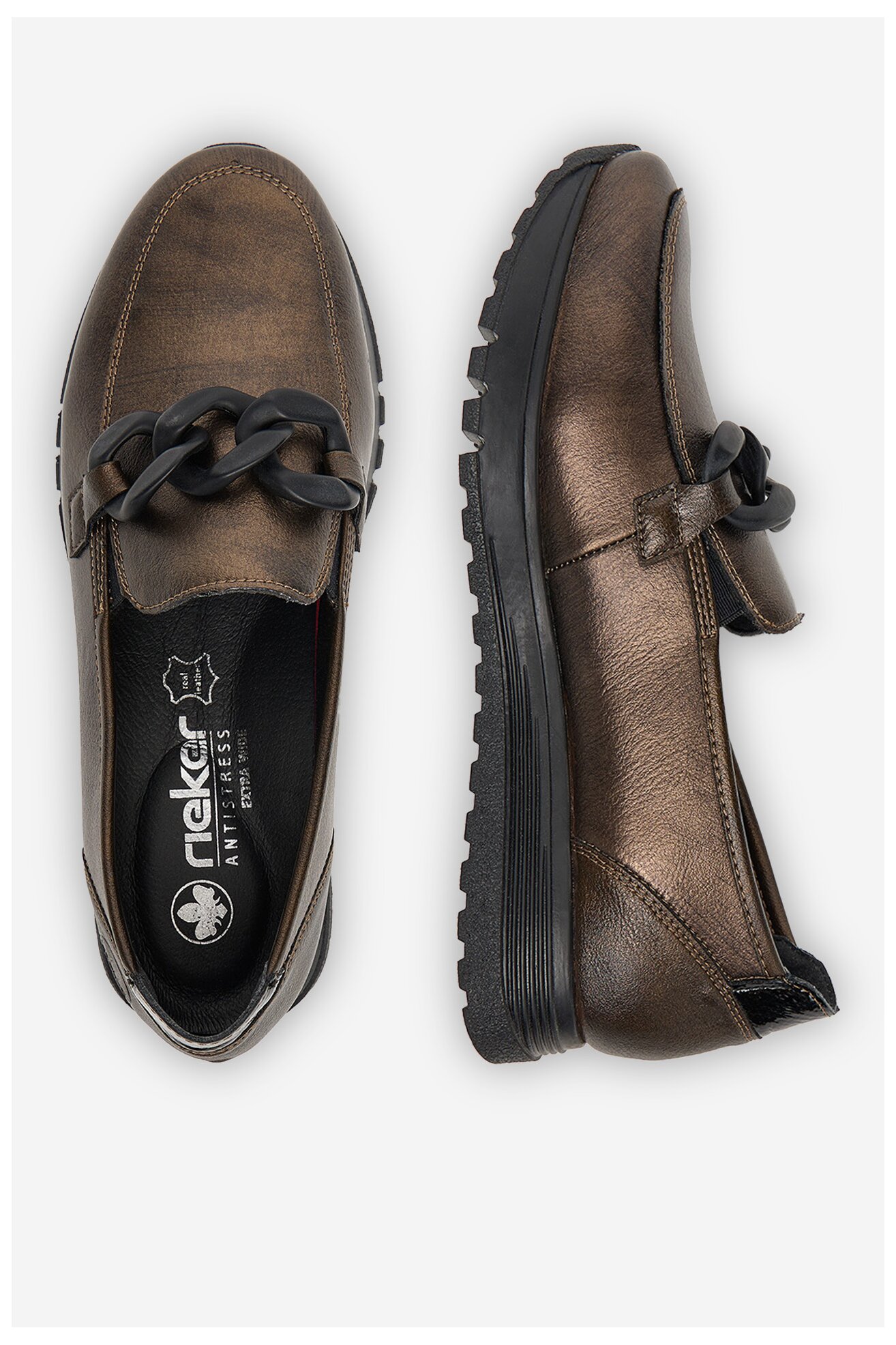 Mokasyn Rieker 49051-25 Stare złoto