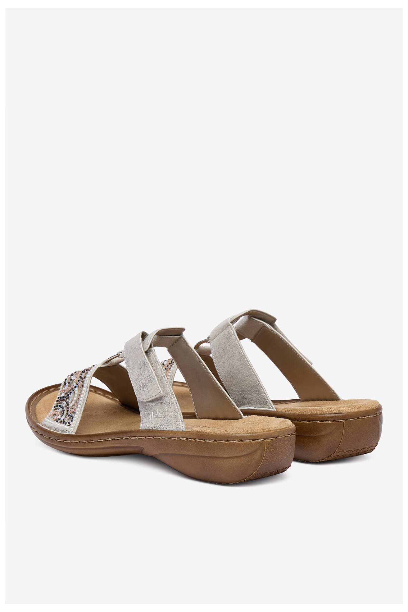 Klapki Rieker CEO-608K2-40 Srebrny