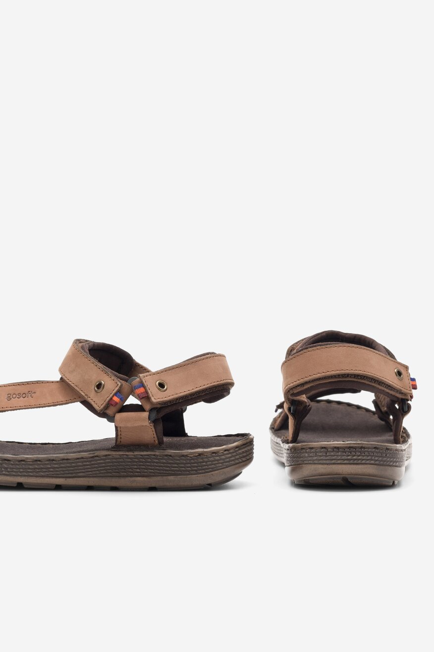 
                Go Soft - Skórzane sandały brązowe - 5904862662077