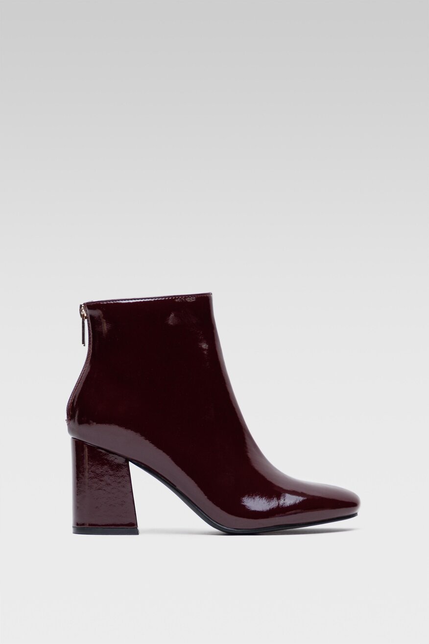 
                Jenny Fairy - Botki na obcasie bordowe - 5903698916415