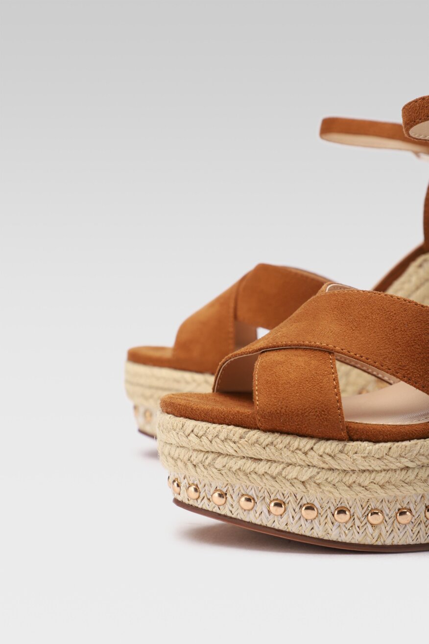 DeeZee - Sandały na koturnie z platformą boho - 5903698557397