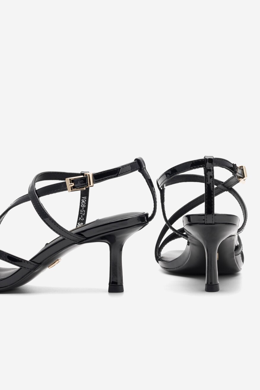 Gino Rossi - Sandały skórzane na obcasie - 5904862636313