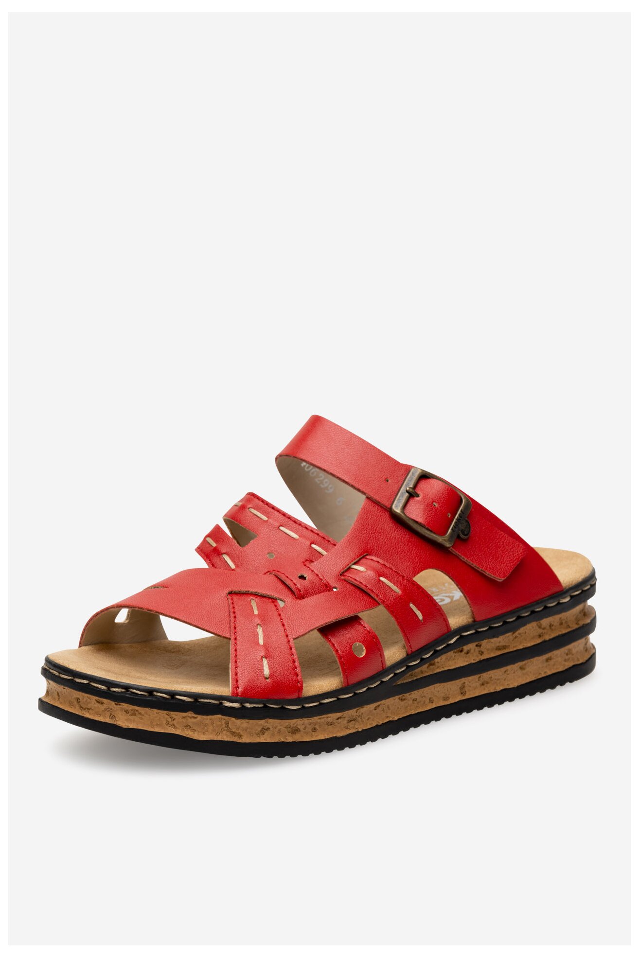 Klapki Rieker 62976-33 Czerwony